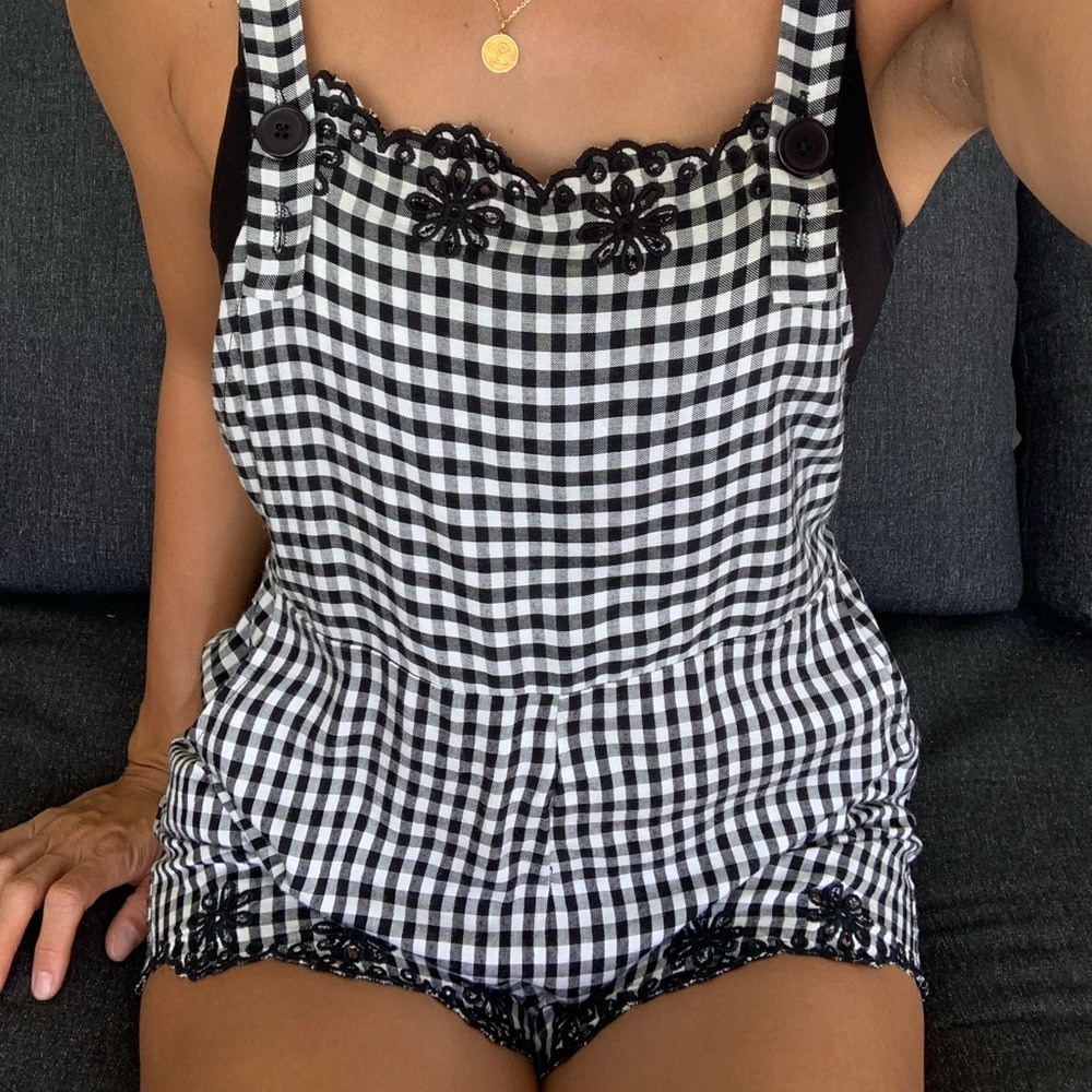 Beach Riot Gingham Romper NWT